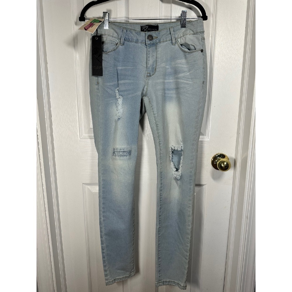 Rock &‎ Royal Distressed Jeans Ripped Light Wash Denim Classic Skinny Size 7